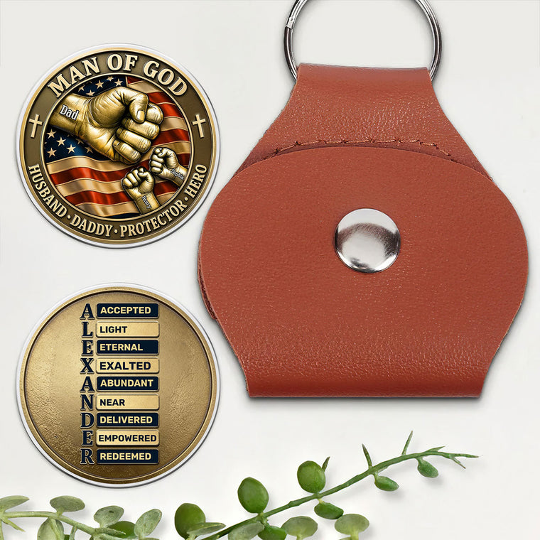 Man Of God Husband Daddy Protector - Personalized Pocket Hug