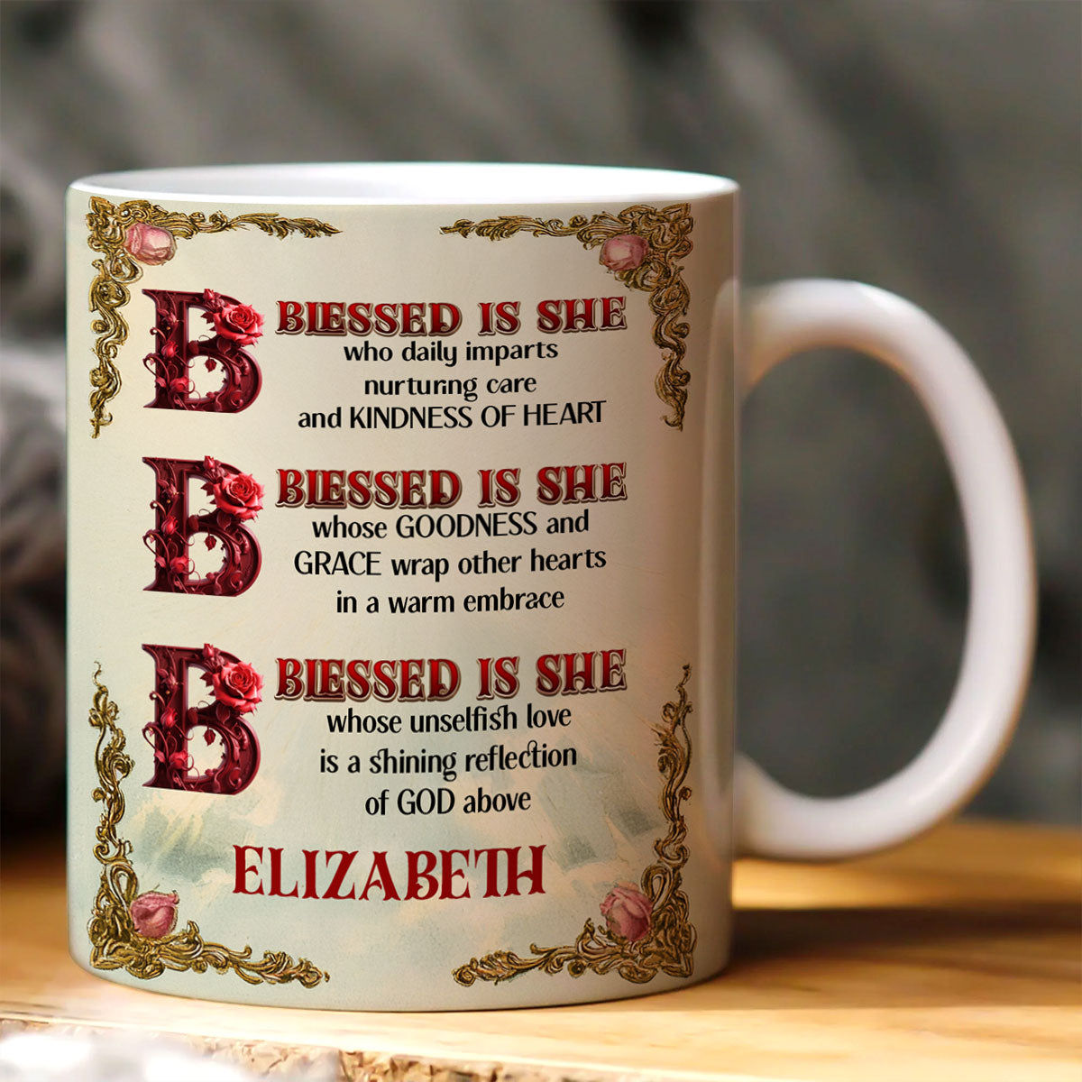 Blessed Is She - Personalized Ceramic Coffee Mug