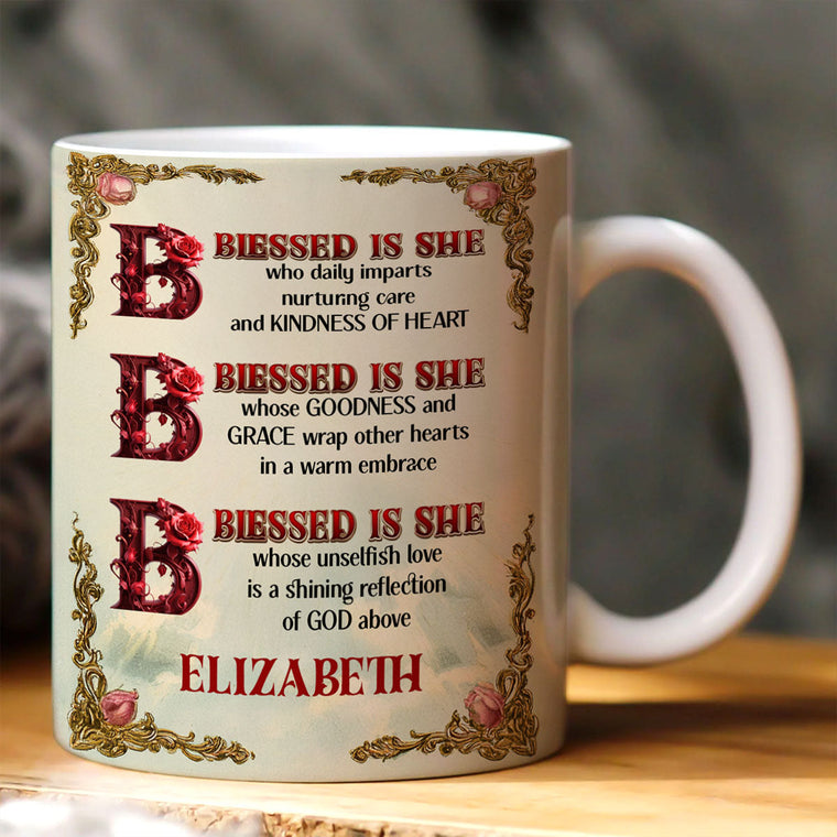 Blessed Is She - Personalized Ceramic Coffee Mug