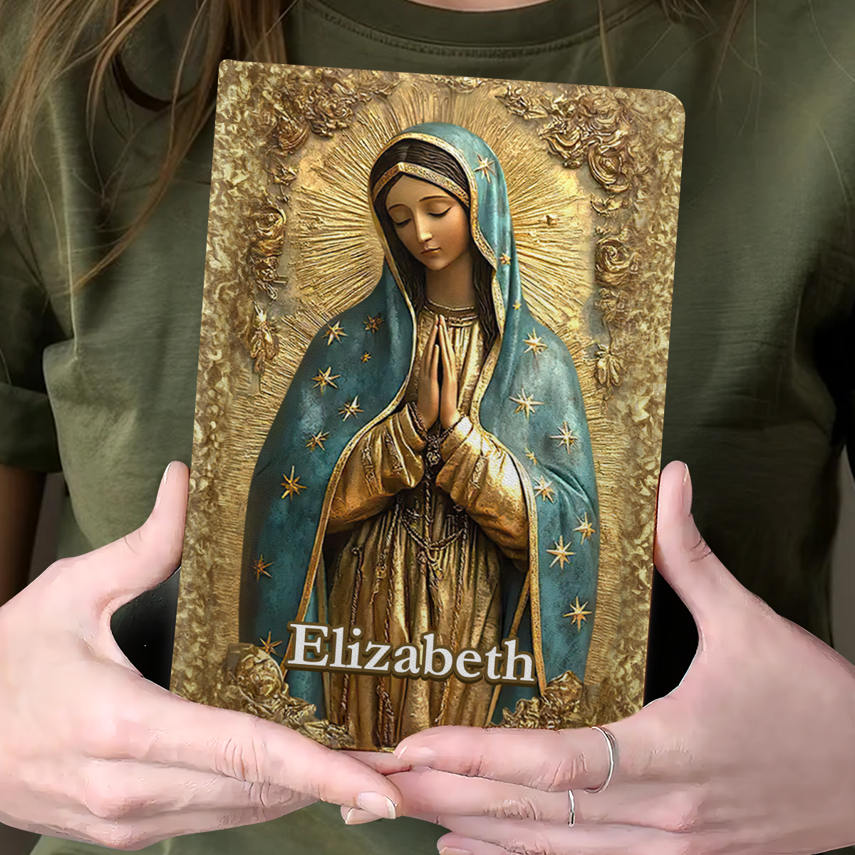 Under Our Lady’s Care - Personalized Leather Cover Notebook GMJSNB200018