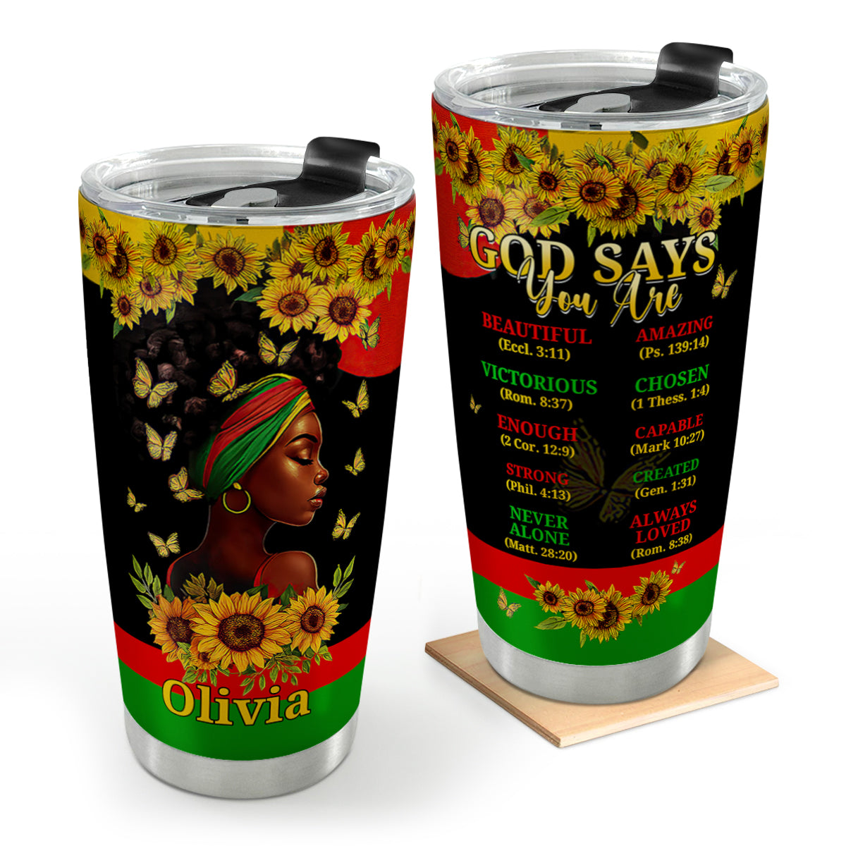 God Says You Are - Personalized Stainless Steel Tumbler