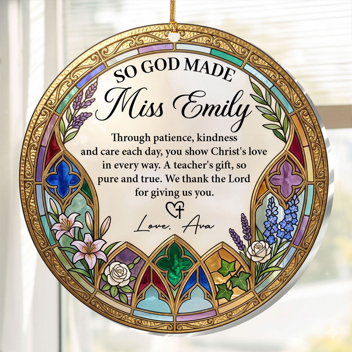 Christ's Love In Every Way - Personalized Suncatcher Ornament GOJS10360