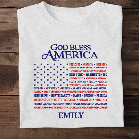 God Bless America - Personalized Unisex T-shirt GMJSTS200059