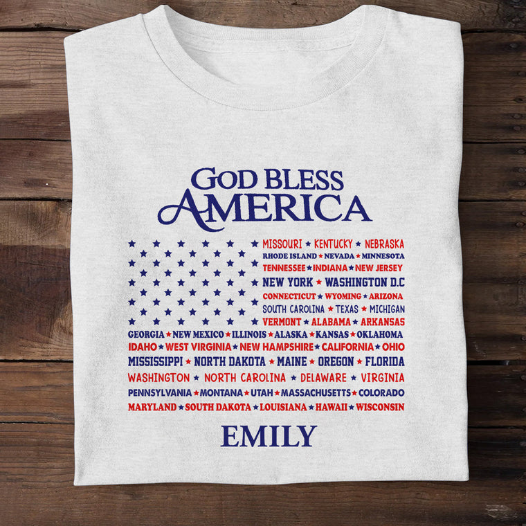 God Bless America - Personalized Unisex T-shirt GMJSTS200059