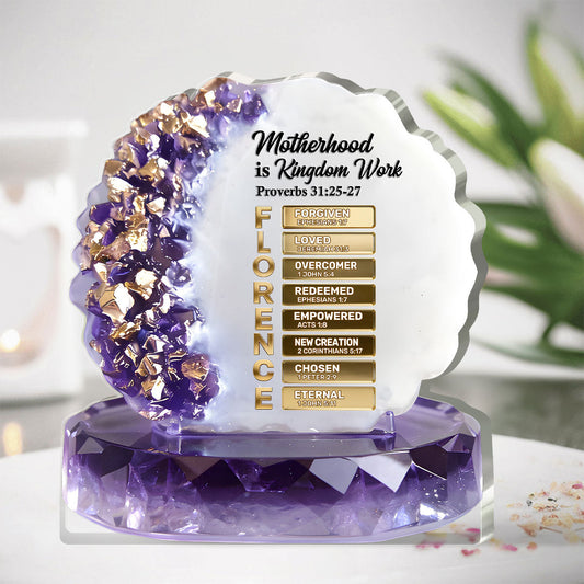 Motherhood Is Kingdom Work - Custom Shaped Acrylic Plaque GAPJS10106