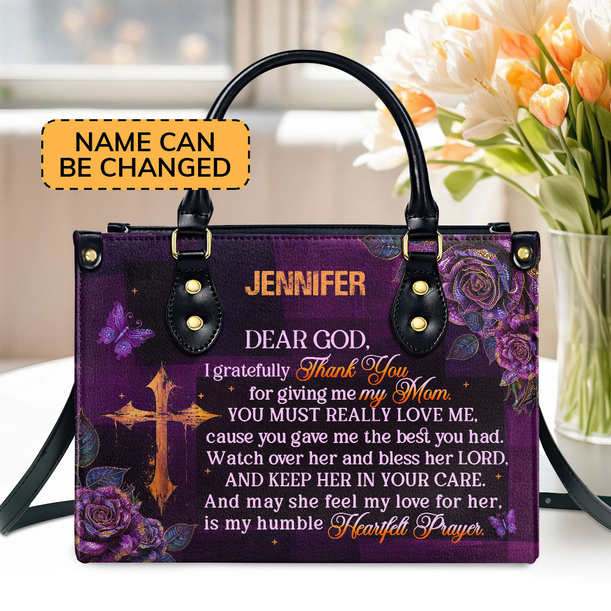 Thank You Mom - Personalized Leather Handbag GMJSLB200011