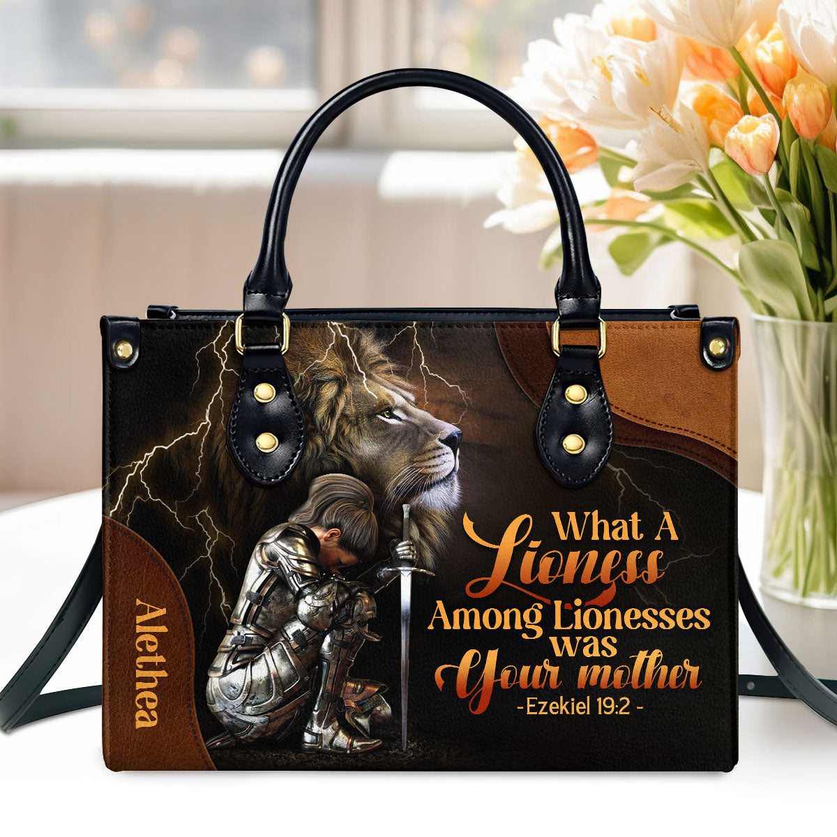 Faith-Based Quote - Personalized Leather Handbag GMJSLB200093