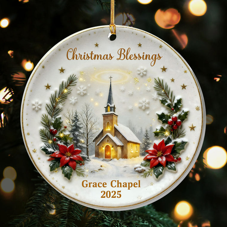 Christmas Blessings - Personalized Acrylic Ornament - Gift for Family GOJS10295