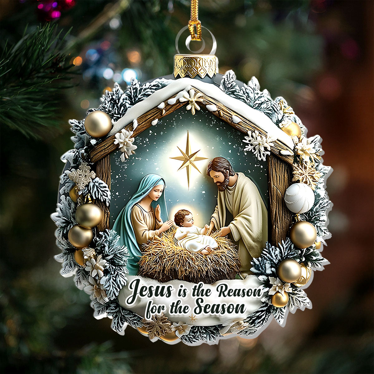 Christ Our Reason - Acrylic Ornament - Christian Faith Keepsake GOJS10300