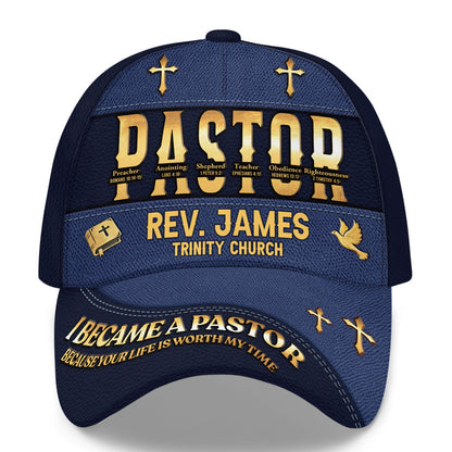 I Became A Pastor - Personalized Classic Cap Faith - Gift for Pastor