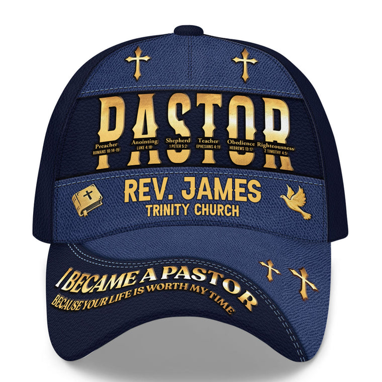 I Became A Pastor - Personalized Classic Cap Faith - Gift for Pastor