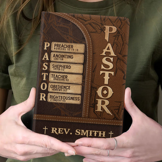 Faith-Inspired - Personalized Leather Notebook for Pastor GMJSNB200058