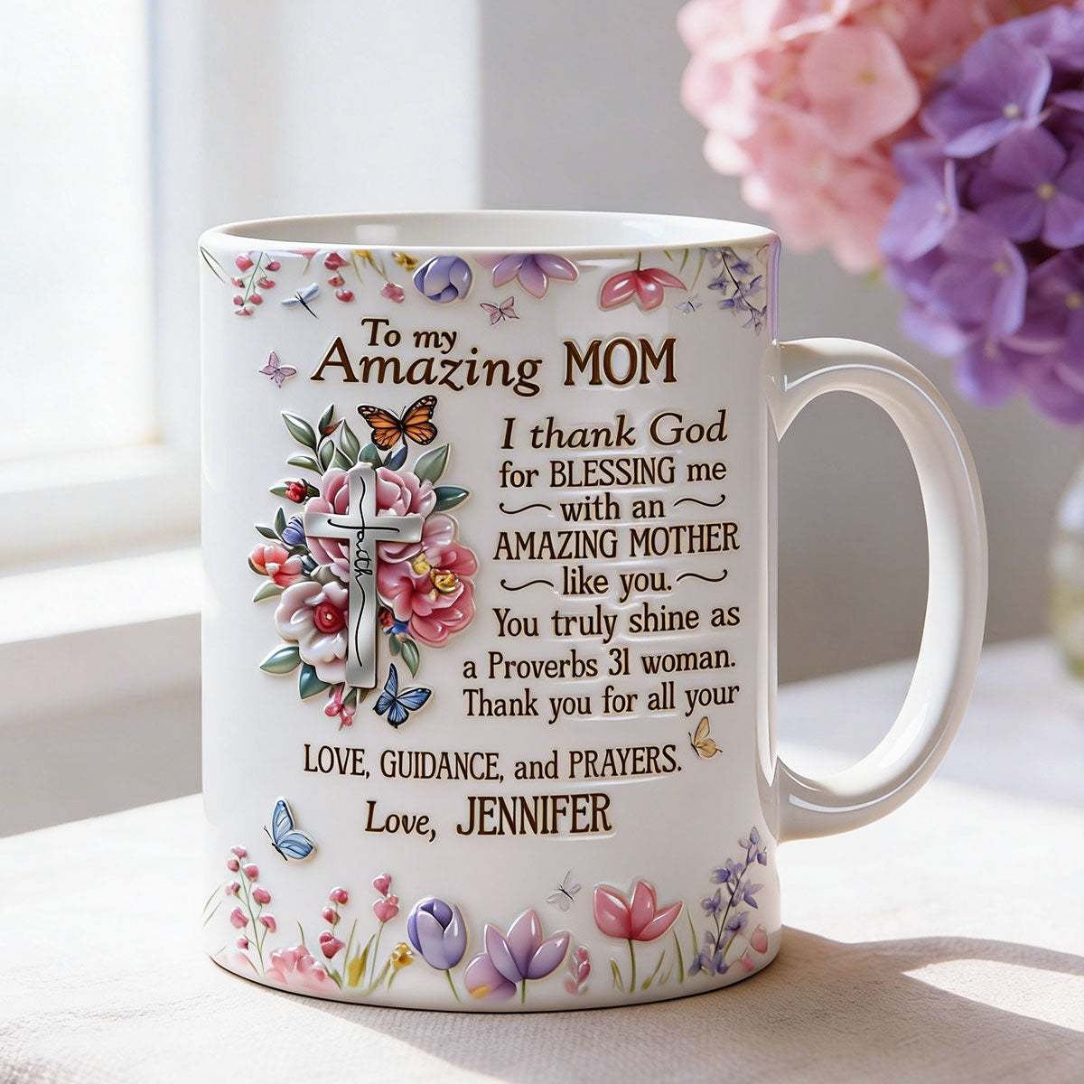 To My Amazing Mom - Personalized Ceramic Coffee Mug