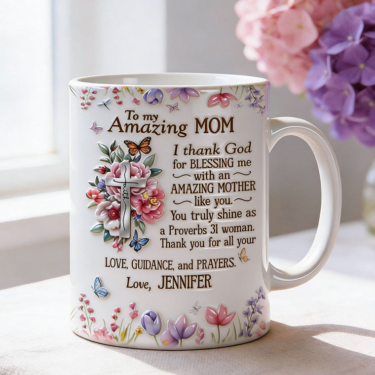 To My Amazing Mom - Personalized Ceramic Coffee Mug