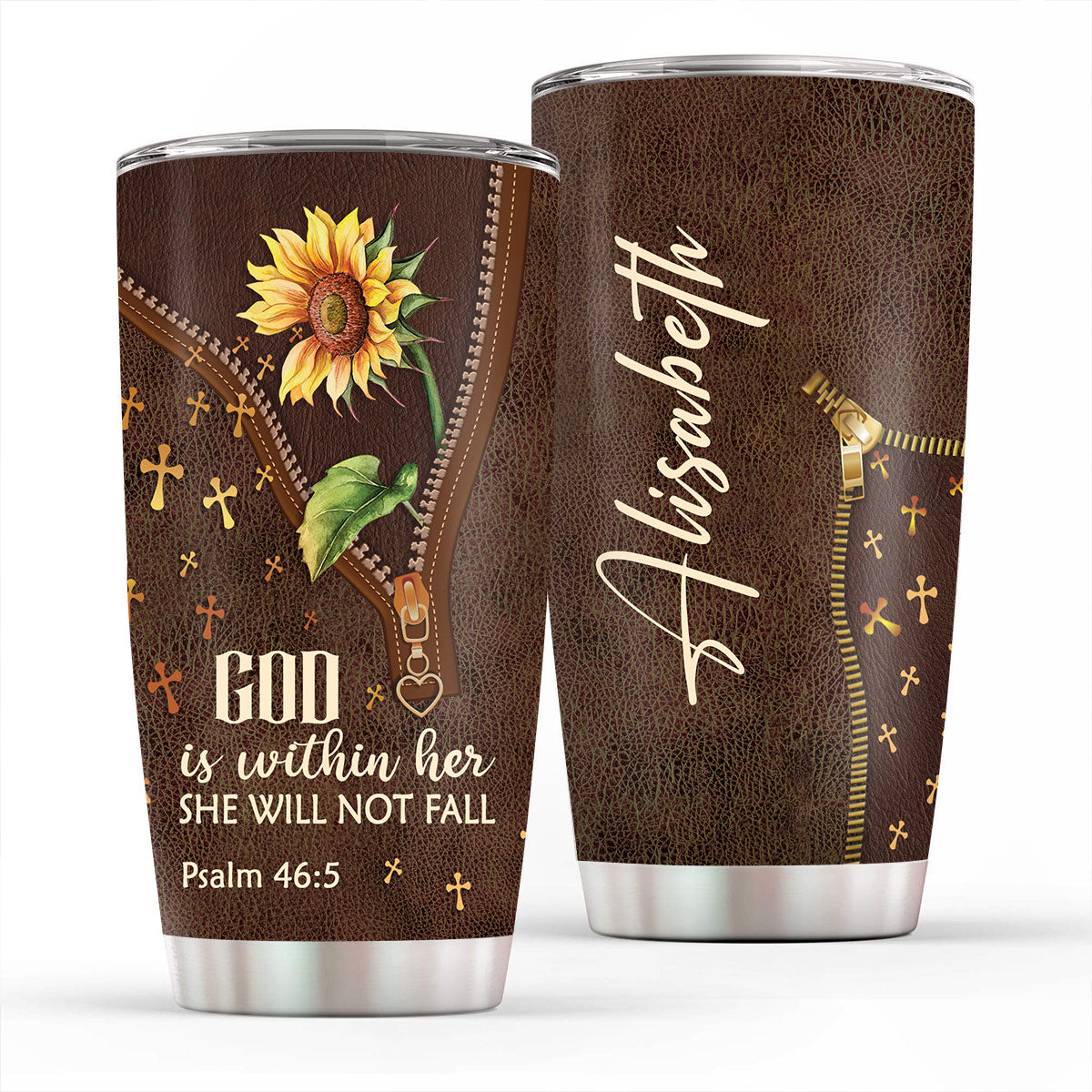 She Will Not Fall - Personalized Christian Tumbler