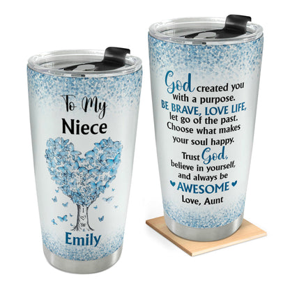 Inspirational Christian Niece Gift - Personalized Stainless Steel Tumbler