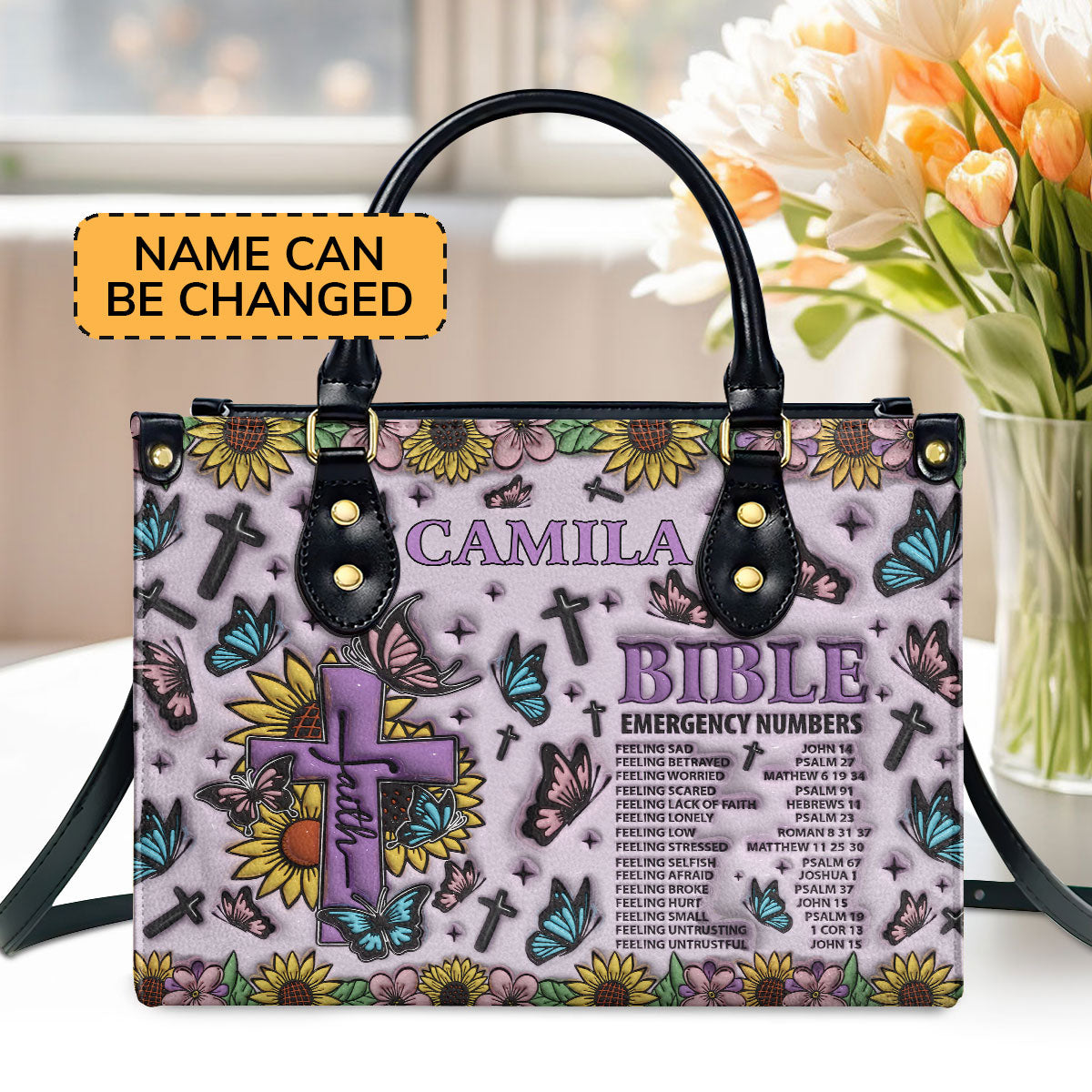 Faith-Inspired - Personalized Leather Handbag GMJSLB200007