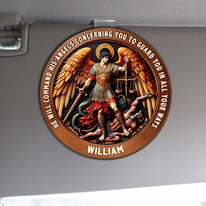 He Will Command His Angels - Car Visor Clip Faith Keepsake