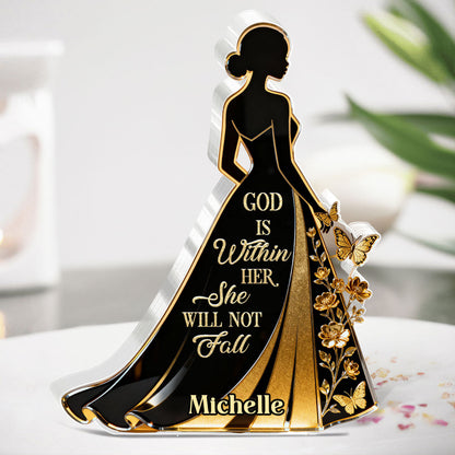 God Is Within Her - Inspirational Faith Keepsake - Acrylic Plaque GAPJS10182