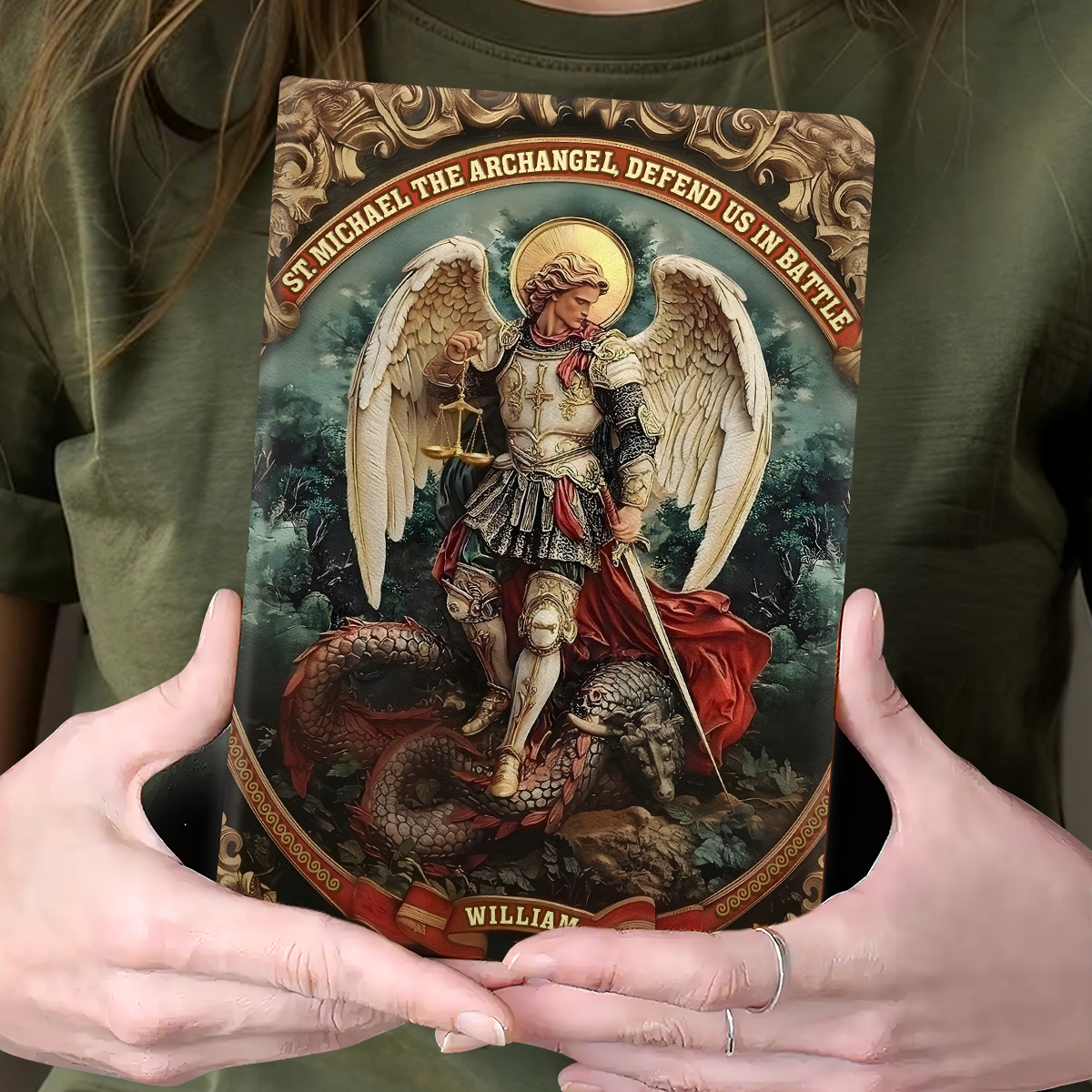 Defender Of Heaven - Personalized Leather Cover Notebook GMJSNB200019