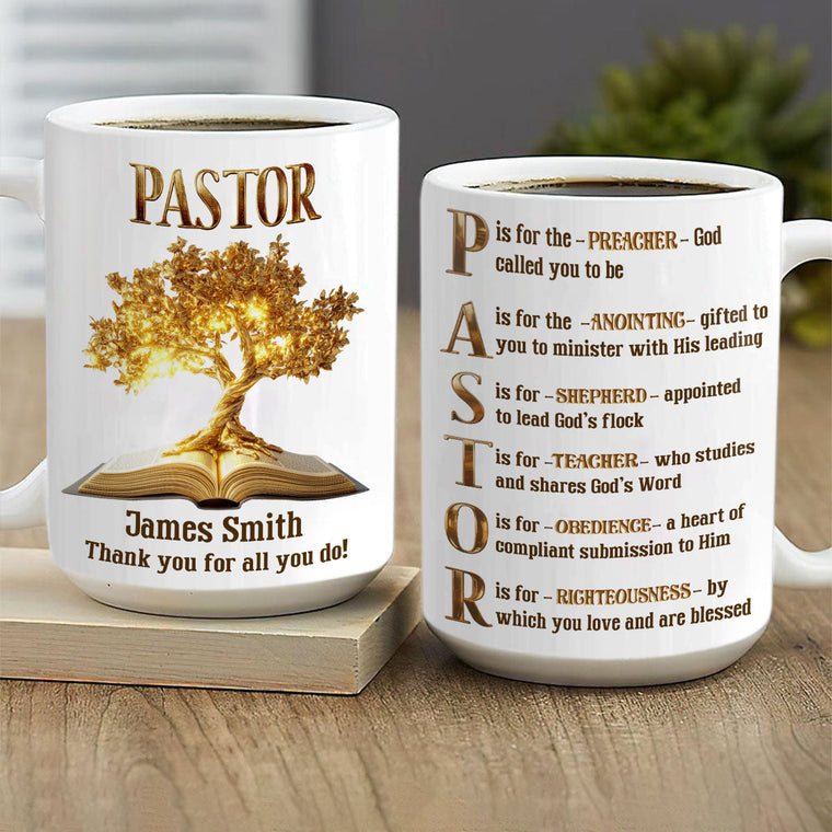 Thank You Pastor - Personalized Ceramic Coffee Mug