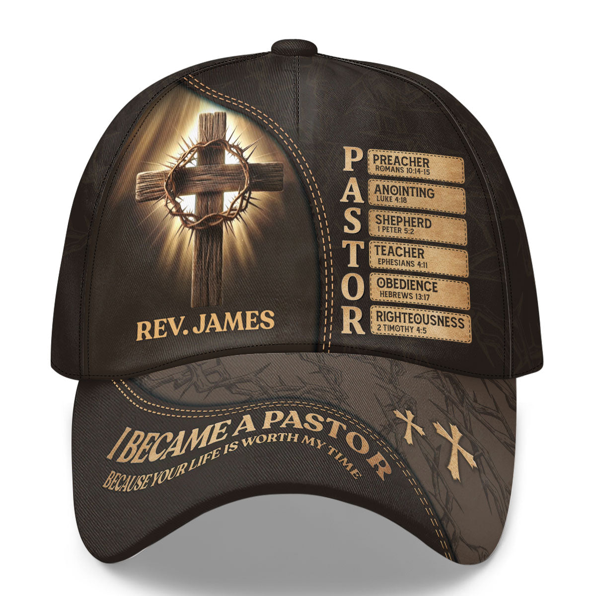 Faith and Sacrifice - Personalized Classic Cap for Pastor