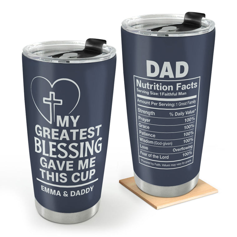 Sentimental Gift for Dad - Personalized Stainless Steel Tumbler