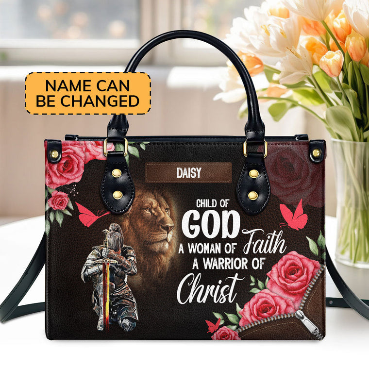 Child Of God - Personalized Leather Handbag - Christian Faith Gift for Women GMJSLB200083