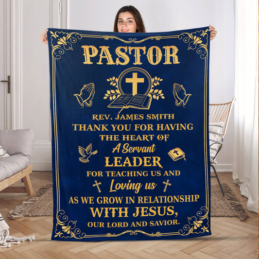 Thank You Pastor - Personalized Fleece Blanket GBJS10032