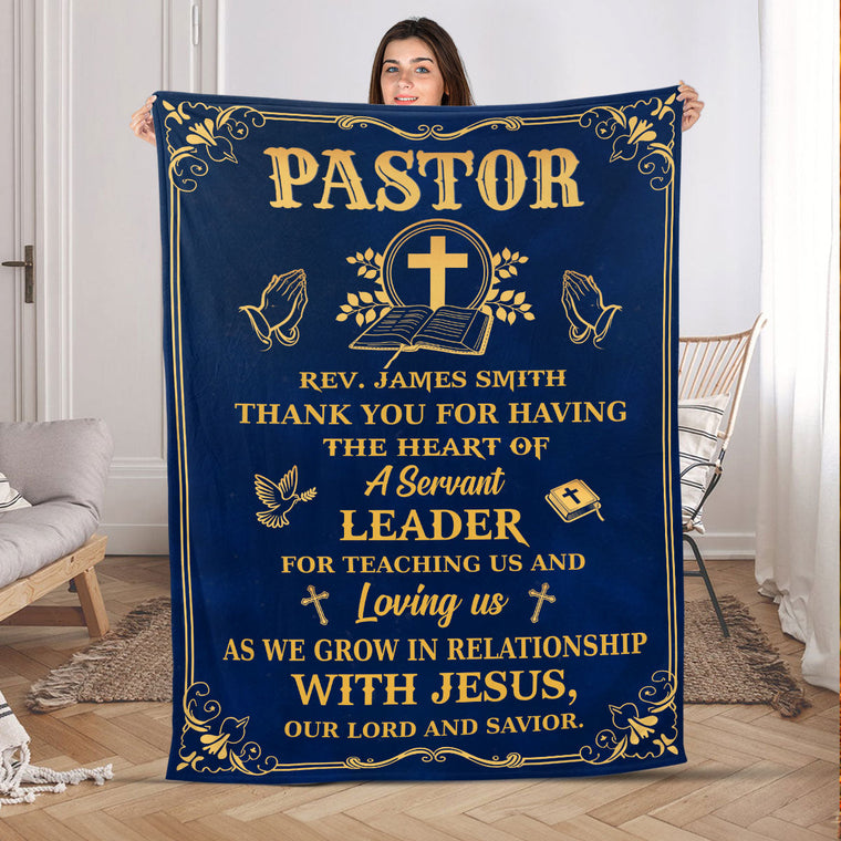 Thank You Pastor - Personalized Fleece Blanket GBJS10032