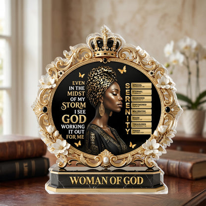 Even In The Midst Of My Storm - Custom Acrylic Plaque - Christian Faith Home Decor GAPJS10020