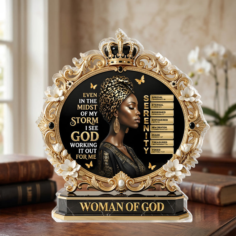 Even In The Midst Of My Storm - Custom Acrylic Plaque - Christian Faith Home Decor GAPJS10020