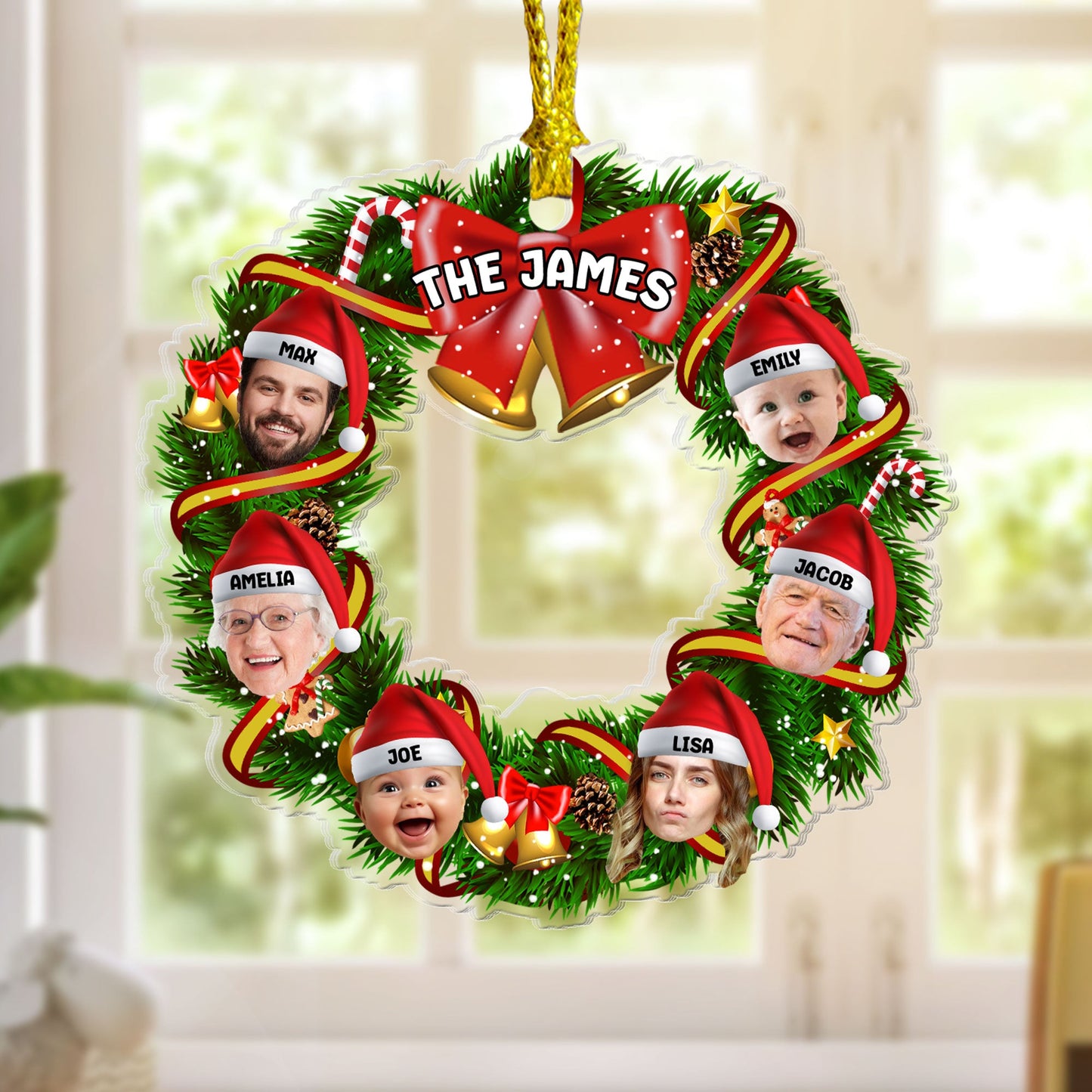 Christmas Wreath - Personalized Acrylic Ornament GOJS10265