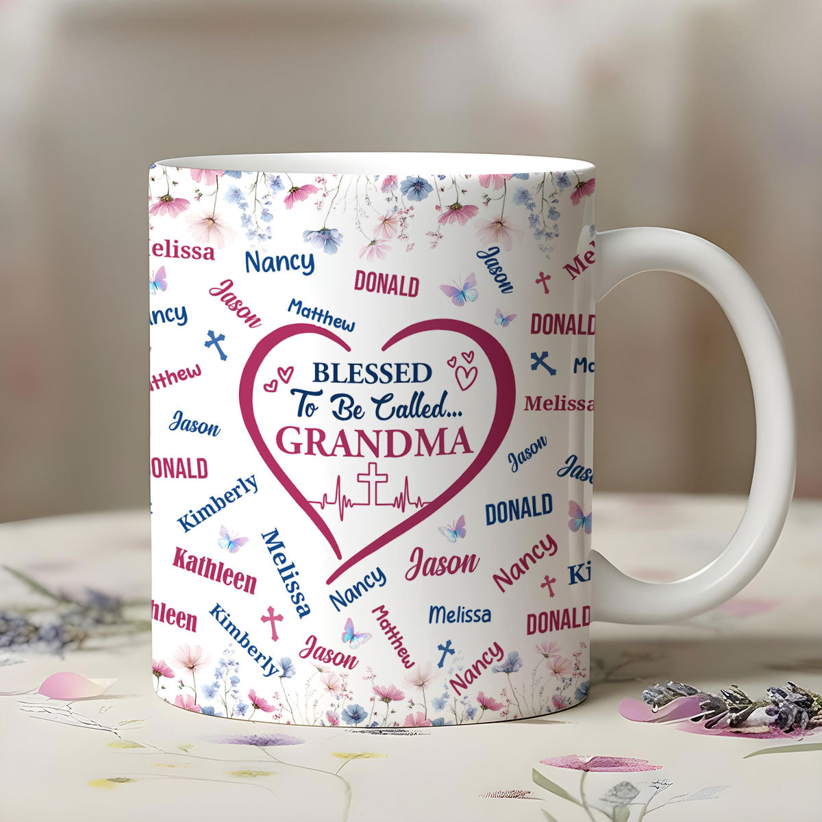 Blessed To Be Called Grandma - Personalized Ceramic Coffee Mug
