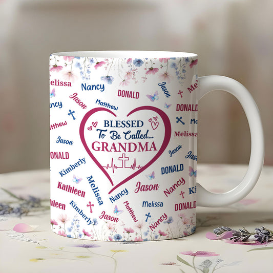 Blessed To Be Called Grandma - Personalized Ceramic Coffee Mug