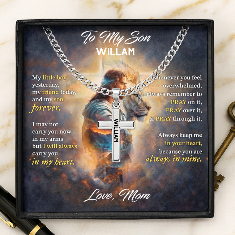 My Son My Little Boy - Personalized Cross Link Chain Christian Keepsake GMJSCLC200009