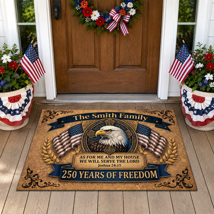 We Will Serve The Lord - Personalized Doormat - Christian Faith Home Decor GDMJS10002
