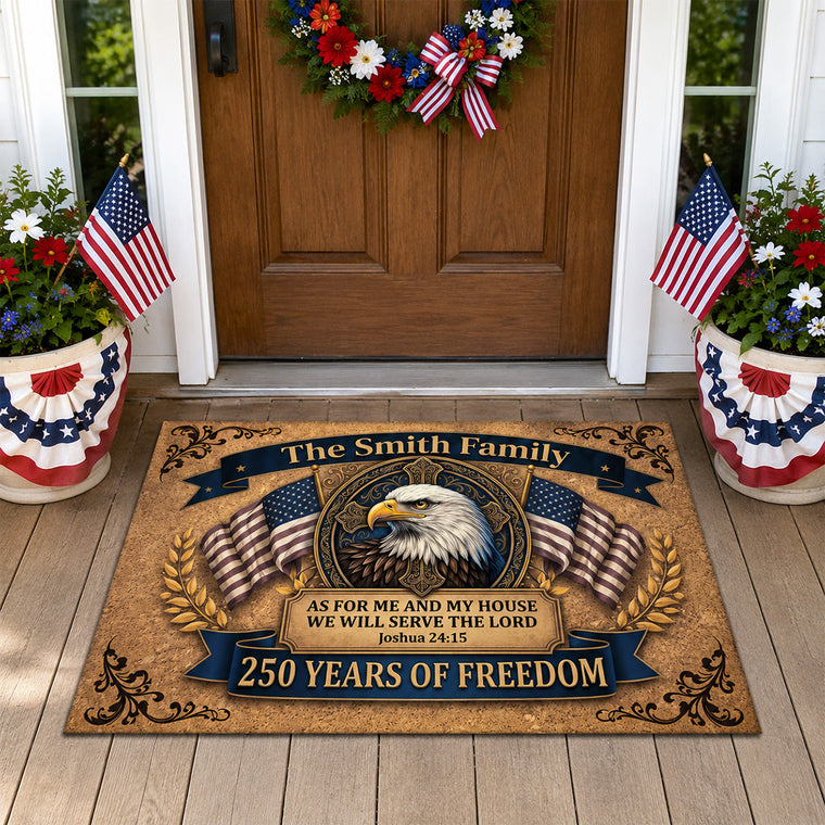 We Will Serve The Lord - Personalized Doormat - Christian Faith Home Decor GDMJS10002
