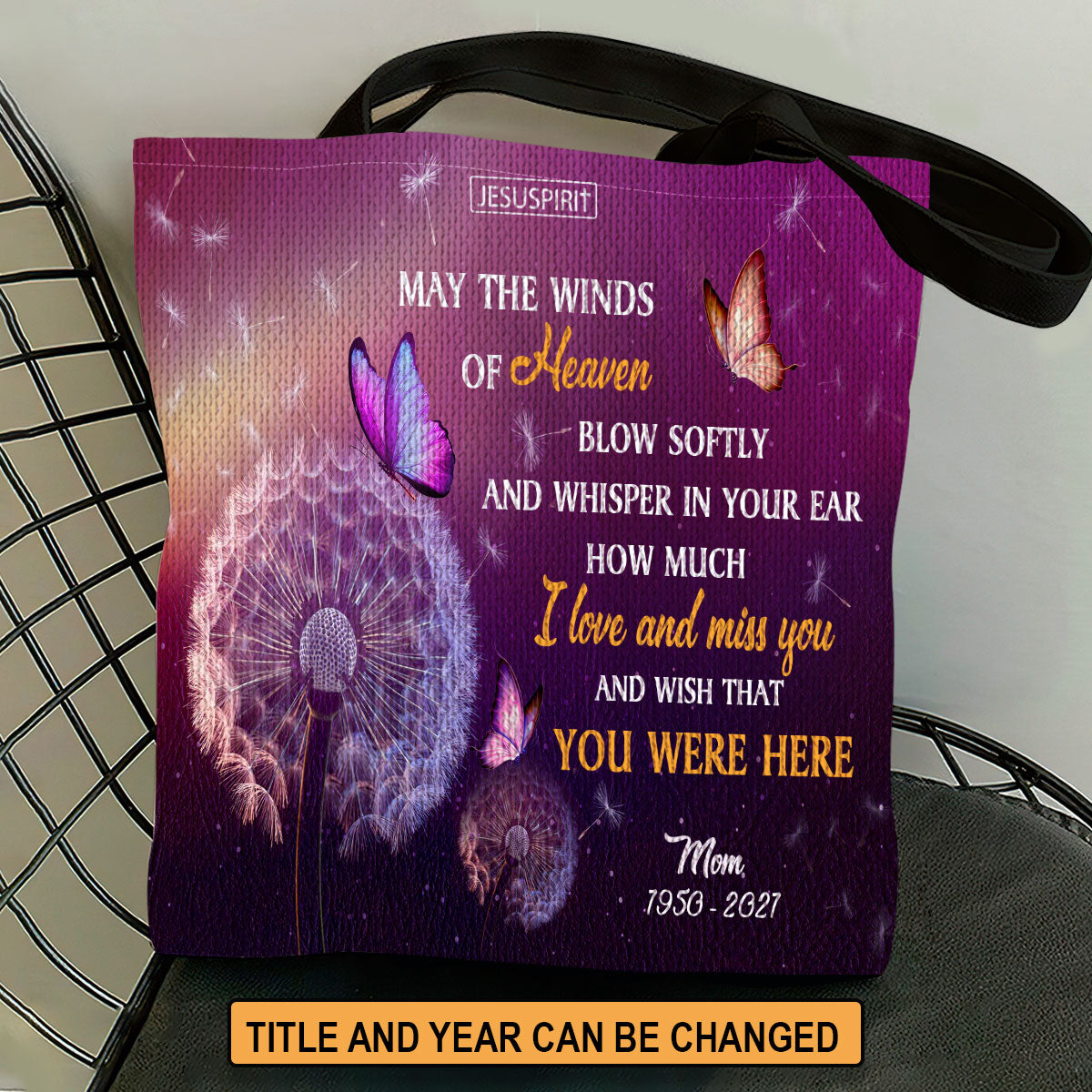 Wish That You Were Here - Personalized Memorial Tote Bag GTTJS10198