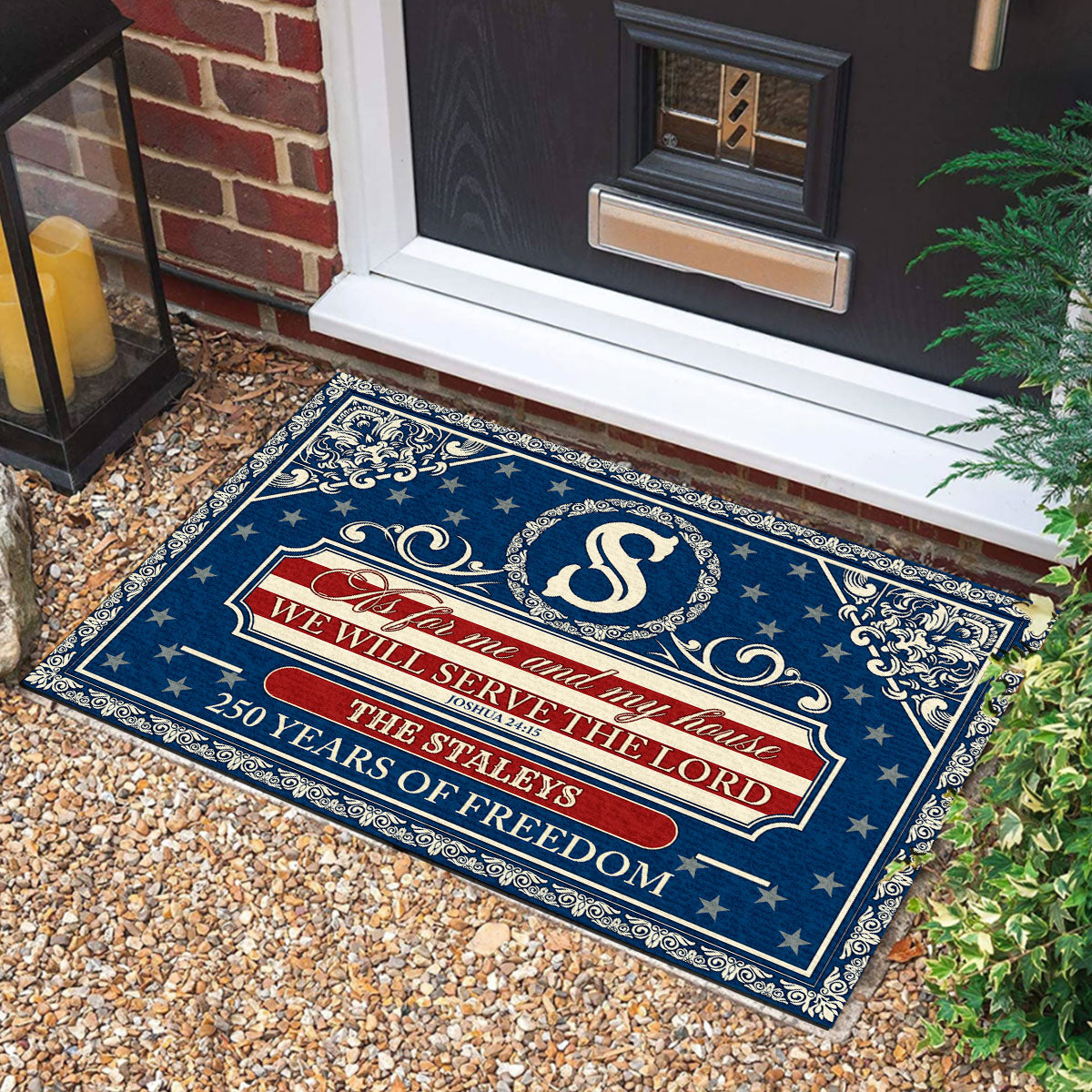 Serve The Lord - Personalized Doormat - Christian Faith GDMJS10012