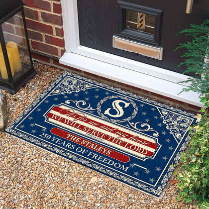 Serve The Lord - Personalized Doormat - Christian Faith GDMJS10012
