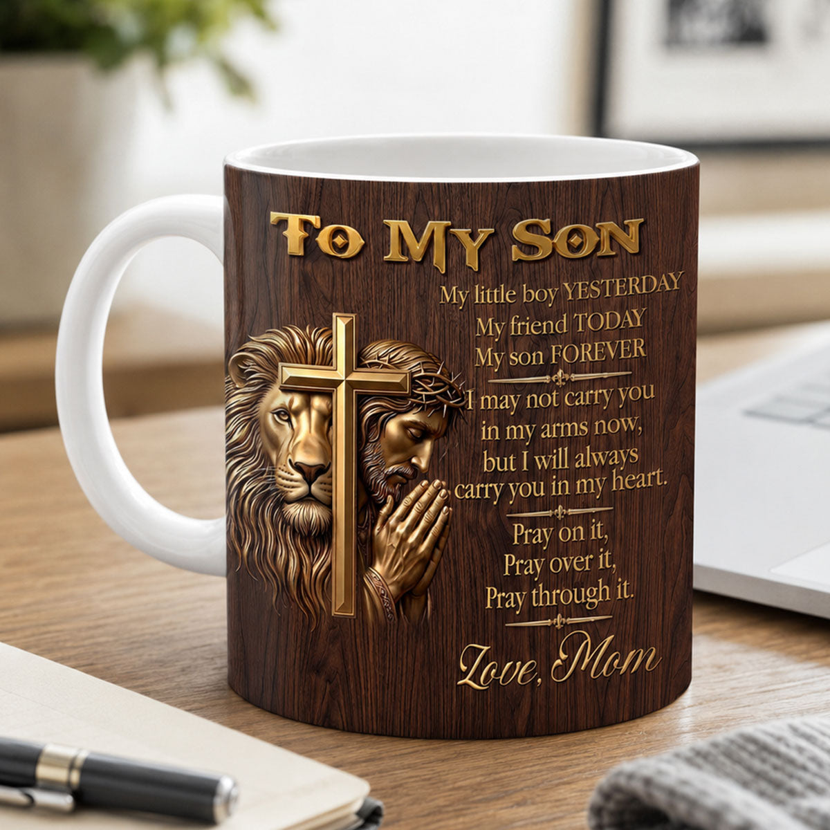 Christian Faith - Personalized Ceramic Coffee Mug for Son