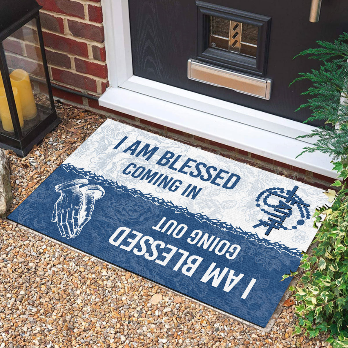 I Am Blessed Coming In - Inspirational Faith Doormat GDMJS10077