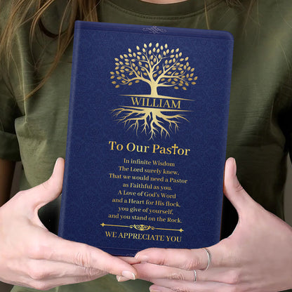 Faith-Inspired Gift for Pastor - Personalized Leather Notebook GMJSNB200085