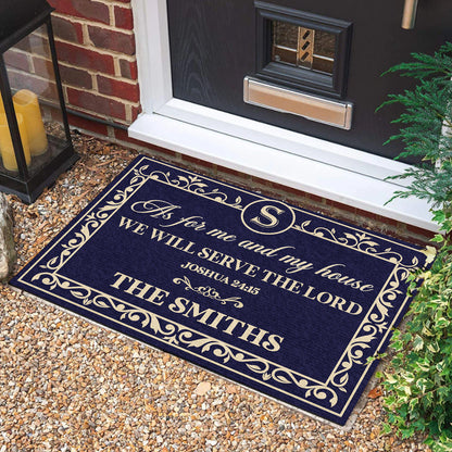 Serve The Lord Family - Personalized Doormat