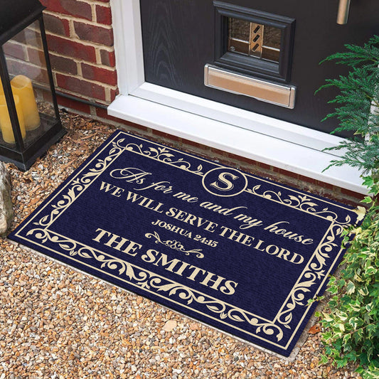 Serve The Lord Family - Personalized Doormat