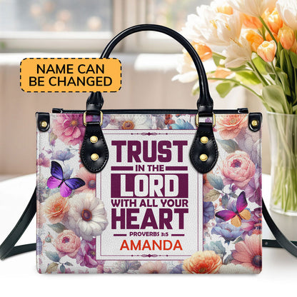 Trust In The Lord - Personalized Leather Handbag GMJSLB200016