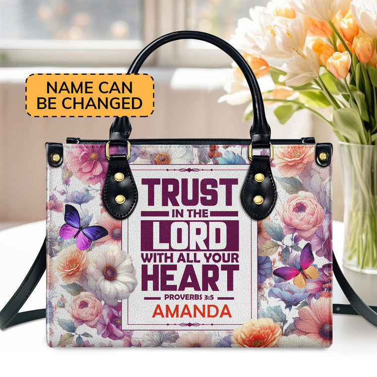 Trust In The Lord - Personalized Leather Handbag GMJSLB200016