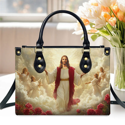 Christ Rising in Majesty - Leather Handbag - Inspirational Christian Accessory GMJSLB200099