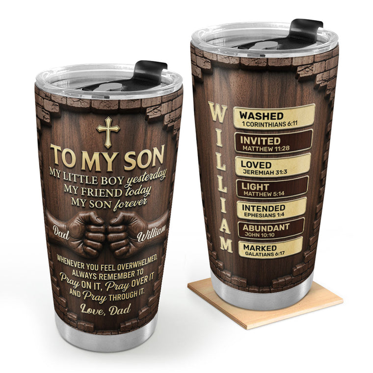 Faith-Inspired Gift for Son - Personalized Stainless Steel Tumbler